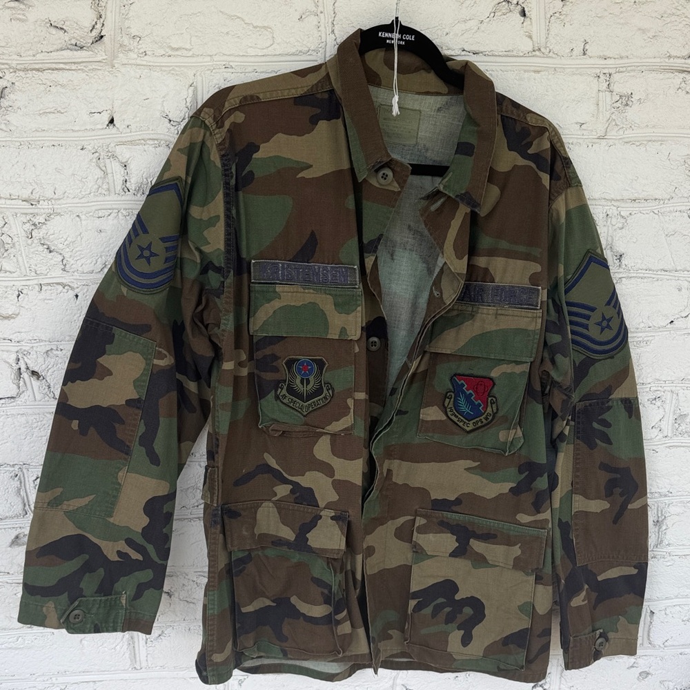 Authentic Vintage Military Camo Field Jacket - Green Camouflage